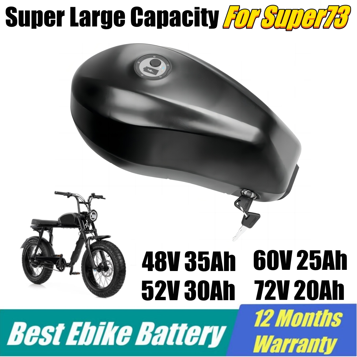 60V 30Ah 21700 Battery Pack - Сменный аккумулятор Super73 Ebike 21700, аккумулятор